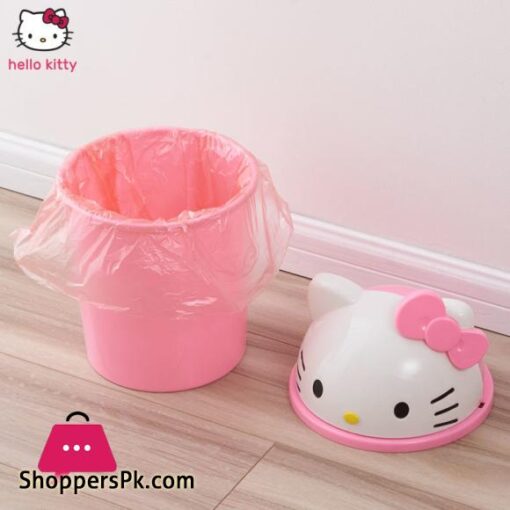 Hello kitty creative cartoon desktop trash can home cute bedroom living room bathroom kitchen large trash can with thick lid