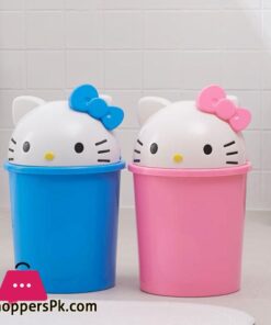 Hello Kitty Creative Cartoon Desktop Trash Can Home Cute Bedroom Living Room Bathroom Kitchen Large Trash Can With Thick Lid