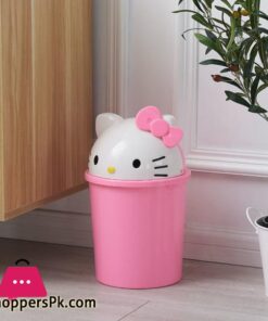 Hello Kitty Creative Cartoon Desktop Trash Can Home Cute Bedroom Living Room Bathroom Kitchen Large Trash Can With Thick Lid