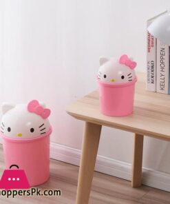 Hello Kitty Creative Cartoon Desktop Trash Can Home Cute Bedroom Living Room Bathroom Kitchen Large Trash Can With Thick Lid