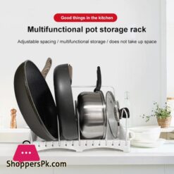 Multi Funtion Pot Pan Storage Rack 24 Tiers Pot Frying Pan Lid Storage Rack Organizer Kitchen Cookware Holder Pans Holder