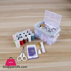 1 Set Tools Cord Scissors Pins Needles Nordic style double layer storage sewing box set for DIY Fashion Craft HandmadeSewing Tools Accessory