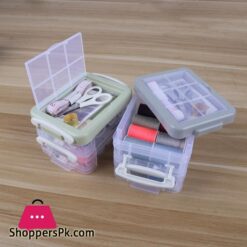 1 Set Tools Cord Scissors Pins Needles Nordic Style Double Layer Storage Sewing Box Set For Diy Fashion Craft Handmadesewing Tools Accessory