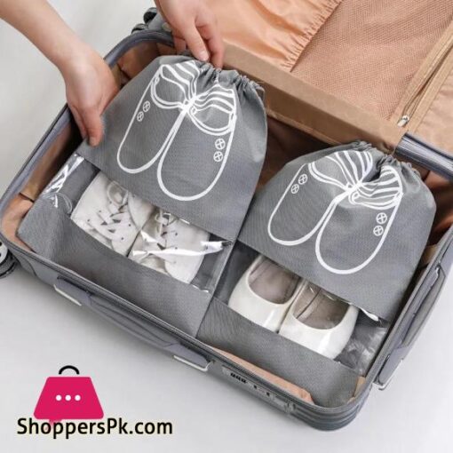 5 pieces Shoes Storage Bag Closet Organizer Non woven Travel Portable Bag Waterproof Pocket Clothing Classified Hanging Bag