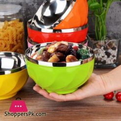 Stainless Steel Bowl Double Wall Thickened Bowls Tableware Kitchen Dinnerware Rice Fruit Soup Bowl Pack Of 4 Pc - 12Cm