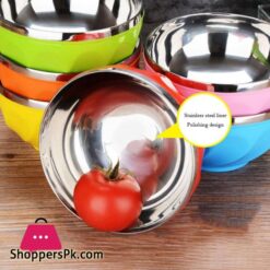 Stainless Steel Bowl Double Wall Thickened Bowls Tableware Kitchen Dinnerware Rice Fruit Soup Bowl Pack Of 4 Pc - 12Cm