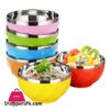 Stainless Steel Bowl Double Wall Thickened Bowls Tableware Kitchen Dinnerware Rice Fruit Soup Bowl Pack Of 4 Pc - 14Cm