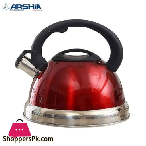 Arshia 3.2 Liter Stainless Steel Whisthabing Tea Kettle Food Grade Tea Pot With Heat Resistant Handle Hotplates Suitable For All Heat Sources