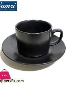 Camri Stackable Cup & Saucer Retro Matte Black Cup 200ml