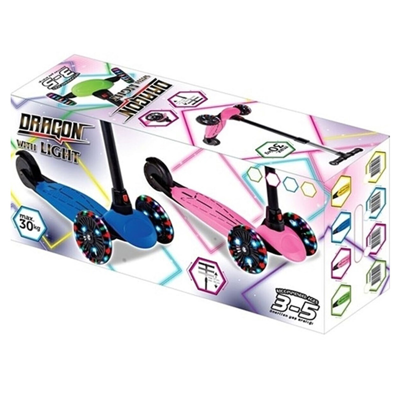 Cool Wheels Dragon 3 Wheel Kick Scooter With Light Pink - Fr59458