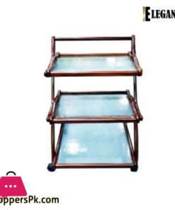 Elegant Wood Glass X Max Three Shelf Trolley - ET88009