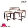 Elegant Wood Table Set Dark Brown 3 Pcs - Et88005