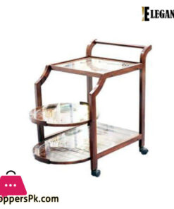 Elegant Wooden Speedy Glass Tea Trolley Dark Brown - ET88001