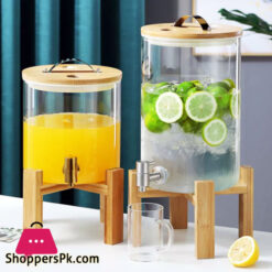 1 Gallon Beverage Dispenser, Glass Beverage Dispenser, With Stainless Steel  Tap, Ice Cone And Fruit Injector! Water Dispenser, Lemonade Rack, Juice