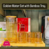 Glow Glassware Water Set With Bamboo Tray