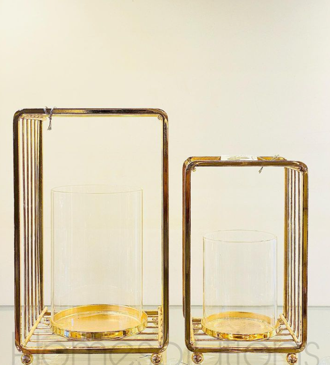 Heritage Golden Cage Style Candle Holder Medium