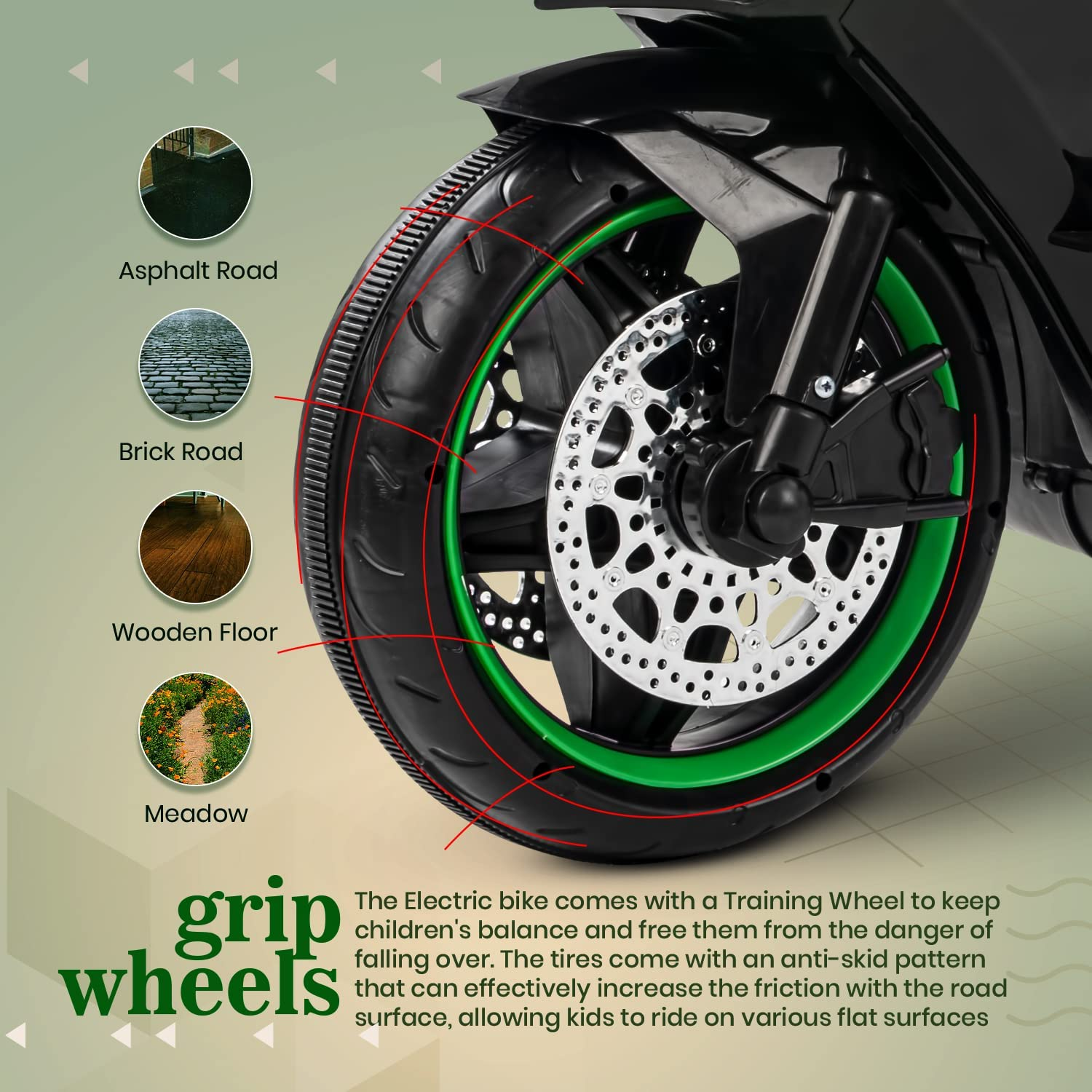 Kawaski Ninja H2R Battery Operated Bike For Kids Rechargeable Bike Electric Ride On Bike Battery Operated Kids Bike For Boys Girls 2 To 10 Years