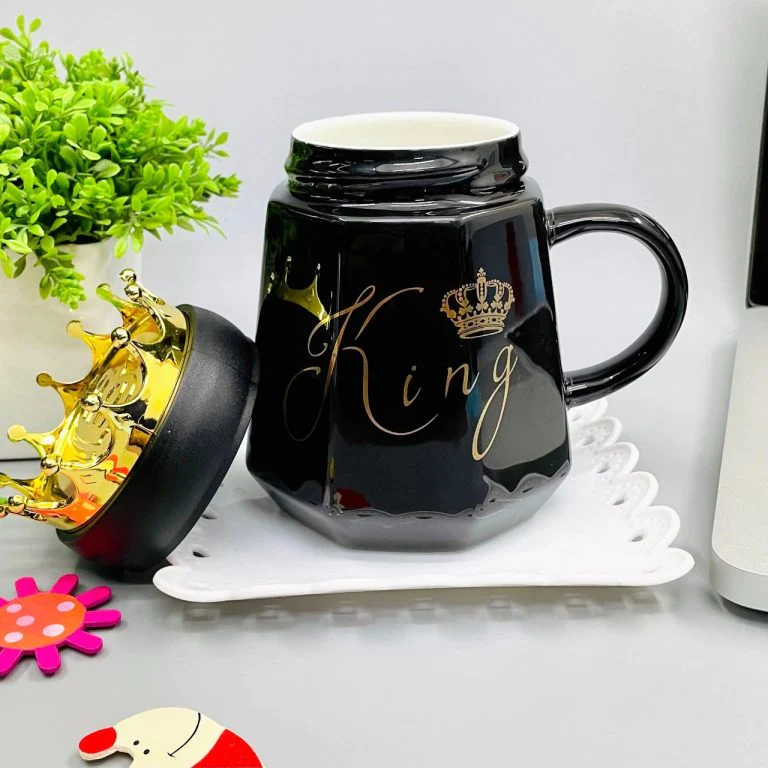 King And Queen Couple Mug With Crown Lid Gifts For Parents Couple Grandparents Anniversary Tea Cups