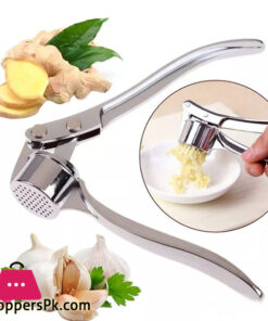 Kitchen Garlic Press Ginger Squeezer Ergonomic Handle Stainless Steel Garlic Hand Tool for Professional Restaurant Hotel Home Kitchen Helper Masher Slicer