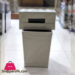 Leather Dustbin &Amp; Tissue Box Set - With Box Set