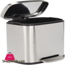 Mdesign Pedal Bin 5 L Stainless Steel Metal Waste Bin With Pedal Lid And Plastic Insert Small Household Rubbish Bin For Bathroom And Kitchen Or As Office Bin Etc Matte Silver