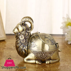 Markhor Bronze Ashtray with Lid Decoration Trinkets Living Room Home