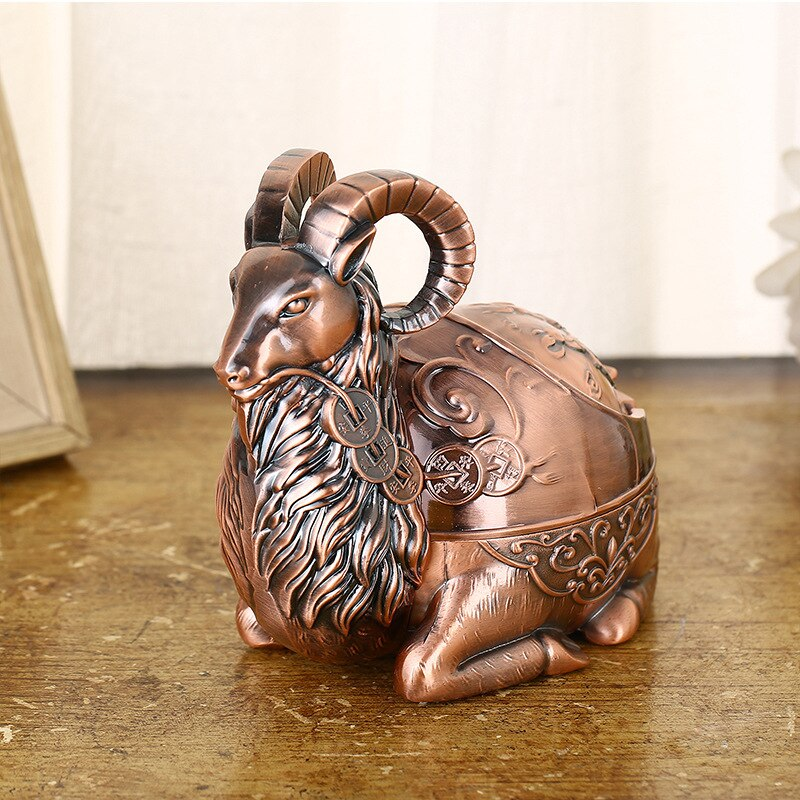 Markhor Bronze Ashtray With Lid Decoration Trinkets Living Room Home