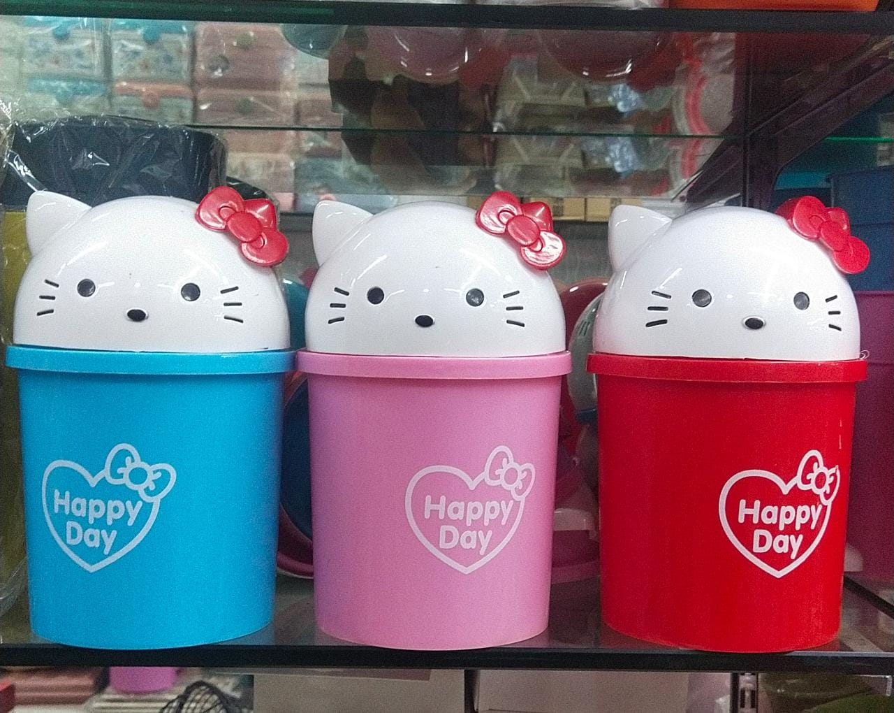 Mini Hello Kitty Creative Cartoon Desktop Can Home Cute Bedroom Living Room Bathroom Kitchen Mini Can