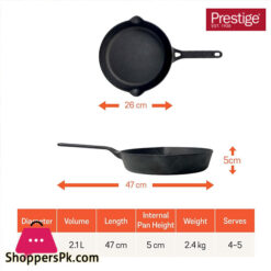 Prestige Meyer Skillet Pan Cast Iron Frypan Fry Pan 26Cm - My48494 11 Prestige Meyer Skillet Pan Cast Iron Frypan Fry Pan 26Cm - My48494