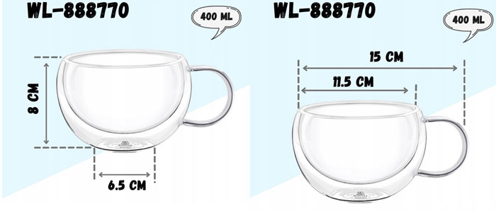Wilmax Double Wall Thermo Glass Cup 250Ml - One Piece Wl‑888768-A