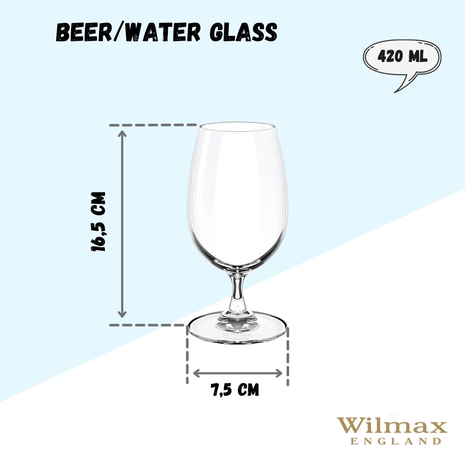 Wilmax Water Glass 420Ml - Set Of 6 - Wl‑888026-6A