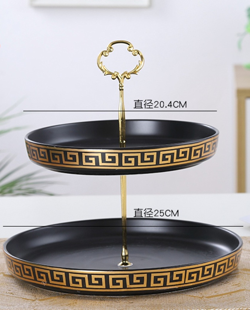 2 Tier Ceramic Porcelain Cup Cake Stand Dessert Stand