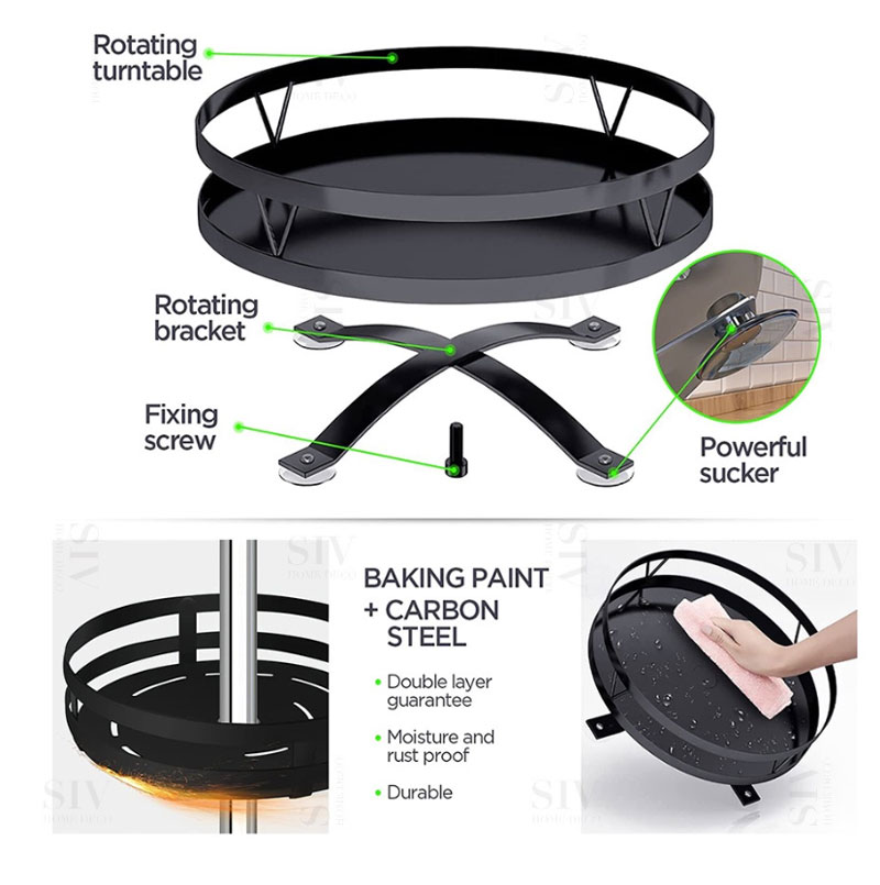 2 Tier Round Rotatable Kitchen Spice Racks Seasoning Bottle Storage Sorting Multifunctional Detachable Round Storage Rack