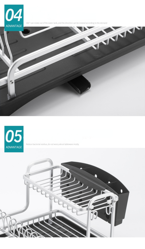 4 in 1 Aluminum Alloy Kitchen Dish Drying Rack Sink Drainer Plates ...