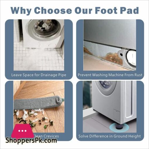4Pcs Universal Anti Vibration Feet Pads Washing Machine Rubber Mat Anti Vibration Pad Dryer Refrigerator Base Fixed Non Slip Pad Furniture Pads