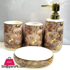 Amie-Naz Bathroom Set Marbel Design Set of 4 Pcs