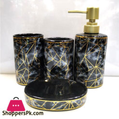 Amie-Naz Bathroom Set Round Geometric Design Set of 4 Pcs