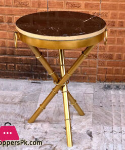 Bamboo Round Side Table With Wood Top