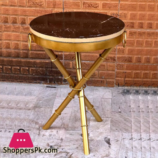 Bamboo Round Side Table With Wood Top