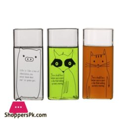 Cartoon Animal Milk Cup Transparent Borosilicate Square Glass Large Capacity Breakfast Juice Cups Heat Resistant Coffee Tumblerstransparent