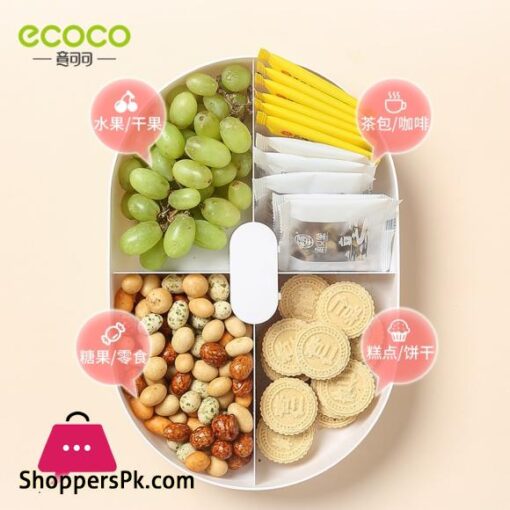 Ecoco Candy Platte Trockenen Obst Platte Hause Wohnzimmer Tisch Snack Snack Storage Box Net Rot Melone Samen Erfrischung mutter Tablett