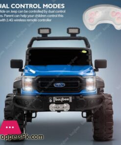 Baybee Gladiator Rechargeable Battery Operated Jeep For Kids Ride On Toy Kids Car With Bluetooth Music Light Baby Big Electric Jeep Battery Car For Kids To Drive 2 To 8 Years Boy Girl Blue