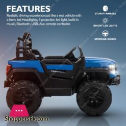Ford Gladiator Rechargeable Battery Operated Jeep For Kids With Bluetooth Music Light Kids To Drive 2 To 10 Years Boy Girl 12 Baybee Gladiator Rechargeable Battery Operated Jeep For Kids Ride On Toy Kids Car With Bluetooth Music Light Baby Big Electric Jeep Battery Car For Kids To Drive 2 To 8 Years Boy Girl Blue
