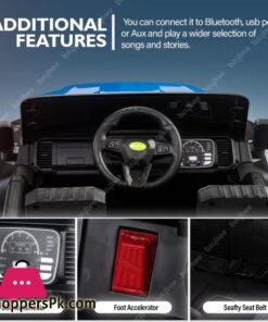Baybee Gladiator Rechargeable Battery Operated Jeep For Kids Ride On Toy Kids Car With Bluetooth Music Light Baby Big Electric Jeep Battery Car For Kids To Drive 2 To 8 Years Boy Girl Blue