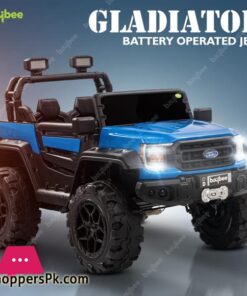 Baybee Gladiator Rechargeable Battery Operated Jeep For Kids Ride On Toy Kids Car With Bluetooth Music Light Baby Big Electric Jeep Battery Car For Kids To Drive 2 To 8 Years Boy Girl Blue