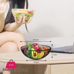 Fjronline Fruit Basket Creative Minimalist Housewares Metal Iron Fruit Bowls Black Small