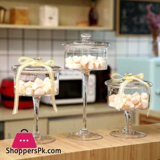 High Pastry Display Stand Wedding Dessert Fruit Tray Glass Dust Cover Candy Chocolate Jar Living Room Decoration Food Container Color D