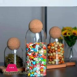Ball Kork Bleifreien Glas Mit Deckel Flasche Lagerung Tank Versiegelt Tee Dosen Getreide Transparent Lagerung Glser Kaffee Enthltflaschen Glser Boxen