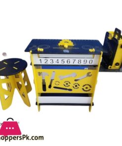 KIDS WOODEN TOOL TOY TABLE SET