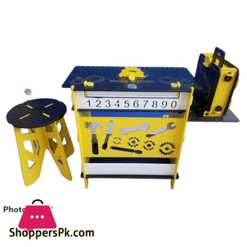 KIDS WOODEN TOOL TOY TABLE SET